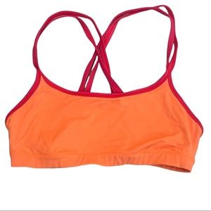 Pink Yoga Victoria’s Secret Orange and Pink Athletic Yoga Crossback Sports Bra M